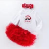 LSF53  Infant Baby Girls  Romper Jumpsuit Birthday Headband 3pcs new born baby romper