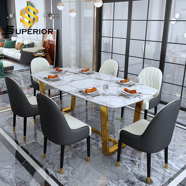 luxury dining room furniture marble dinning table set