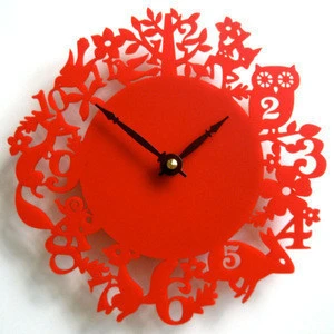 Luxury flower shape mechanical acrylic wall clock