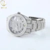 Luxury High Quality Iced Out VVS Moissanite Diamond Roman Number Round  Dial Auto Date Hiphop WristWatch