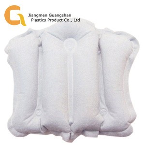 luxury home spa soaking back support inflatable terry cloth bath pillow