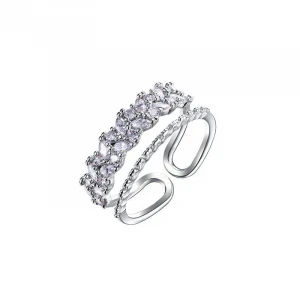 Luxury Minimalist Jewelry Shining Fashion Finger Ring Set Wholesale Rhinestone Ring Set Women Layered Open Rings