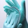 Magic Silicone Rubber Food Grade Dishwashing Gloves Silicone Dishes Cleaning Gloves With Scrubber Washing Gloves Car Brush