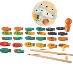 magnetic wooden alphabet fishing counting game toys cat catch fish for kid preschool learning educational toy with magnet poles