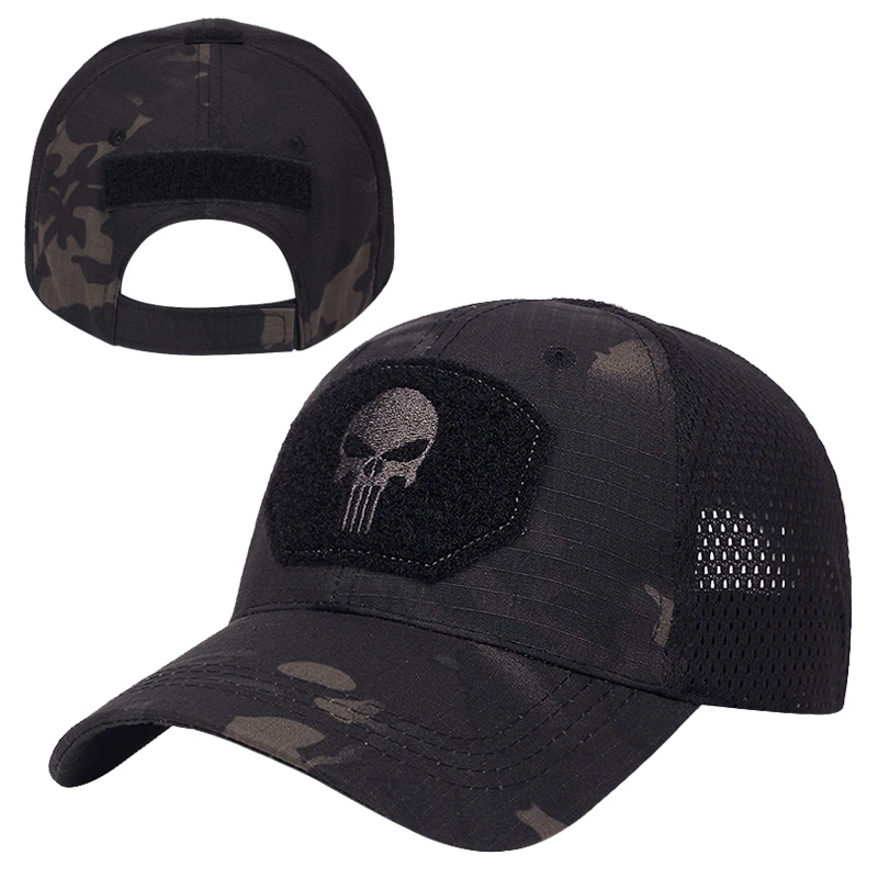 Manufacturer Camo Pattern  Mesh Baseball Hat Patch Logo Camouflage Military Custom Tactical Hat Cap