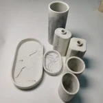 Marble Look Bathroom Vanity room accessories Set Bathroom Accessories with Soap Dispenser Bathroom Toothbrush Holder Set