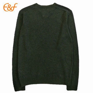 Mens Knit Round Neck Pullover Plain Sweater