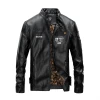 Mens new casual motorcycle leather European code mens PU leather jacket