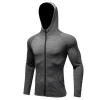 Mens Quick-Dry Hoodies  Running Sweatshirt Slim Fit Zip up Fitness Gym Jacket