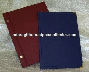 Menu card cover design with leather material / restaurant &amp; bar menu card cover / pu menu cover for restaurant