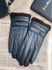 Men&#x27;s Winter Polyurethane Leather Thermal Gloves and Wind-proof Touch Screen Fashion Glove Locomotive Driving