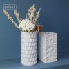 Merlin Living 3D Printing White Decorative Vase Bee Mesh Pattern Living Room Home Decor Ceramic Ornament for Ceramic Flower Vase