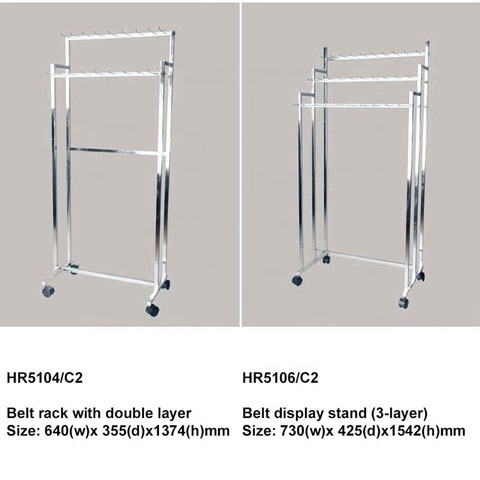 Buy Metal Chrome Hanging Display Belt Racks For Shop from ASTRID ...