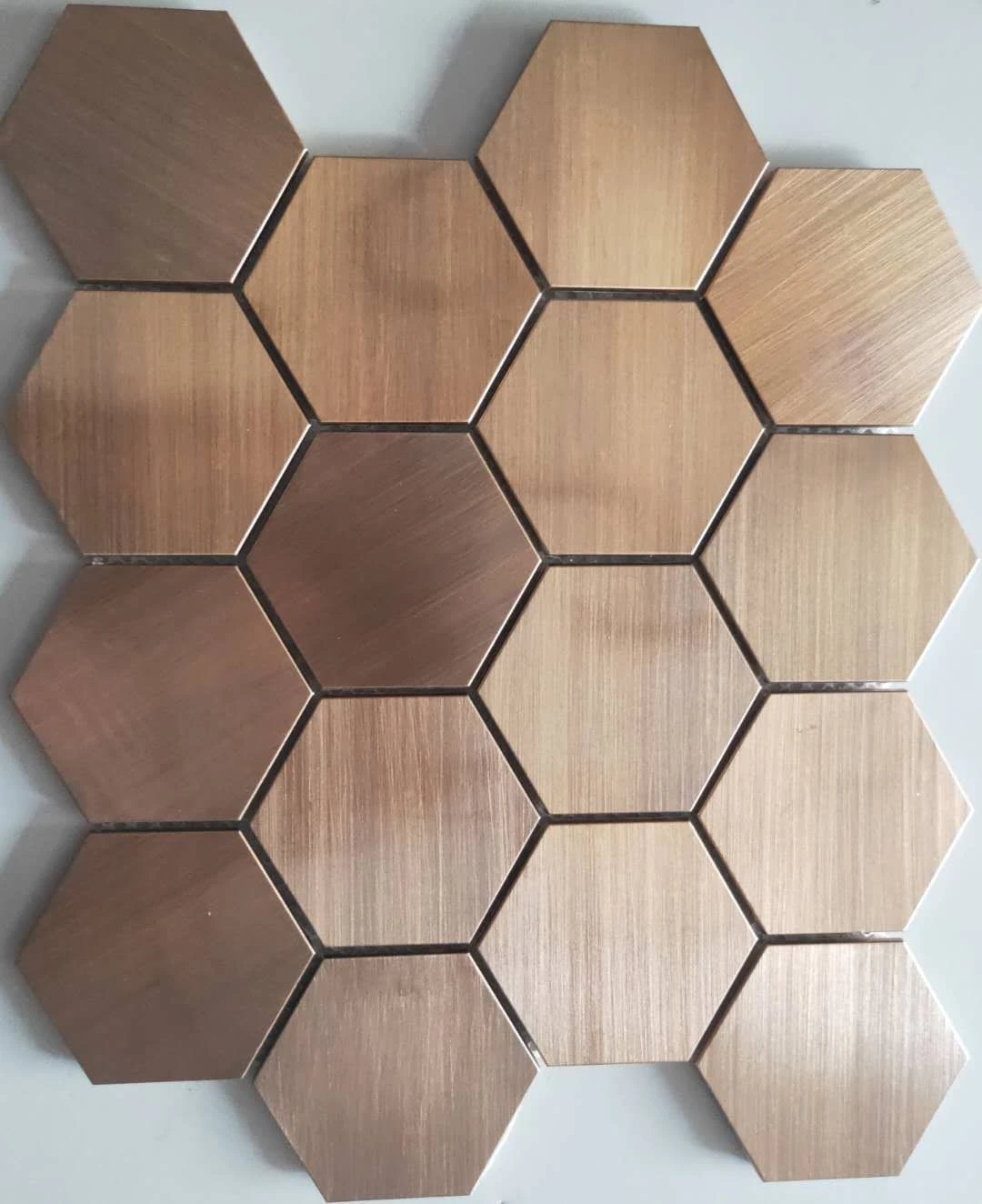Metal Tile Rhombus Backsplashes Copper Mosaic Tiles