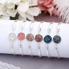 Minimalist fashion steel colorful Disc opal Charm Wedding gift Opal women bracelet jewelry