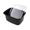 150ml 250ml pp  rectangle  black / clear disposable plastic take away food container with lid