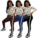 MN152 women fashion sport shirt and pants two piece jogging track suit