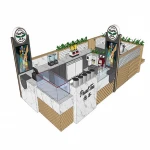 Modern Coffee Shop Counter Food Kiosk For Shopping Mall Customized Design