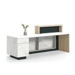 Modern high quality office steel plate white large reception desk