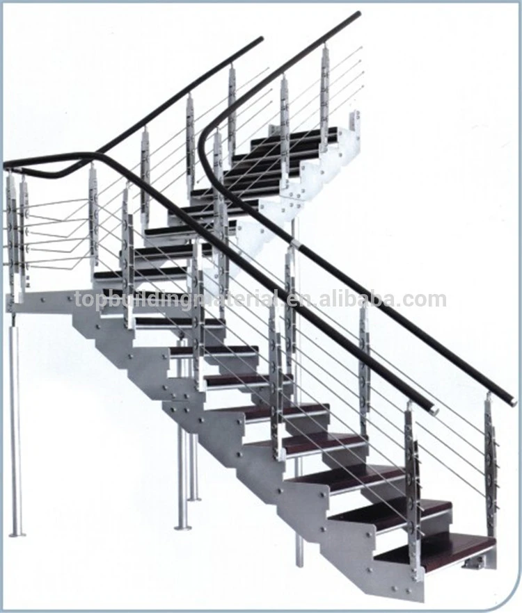 Modern indoor stairs design customized L shape stainless steel stair