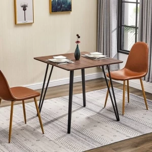 Modern natural 4 seater space saving wooden dining room furniture 80*80cm square dining table