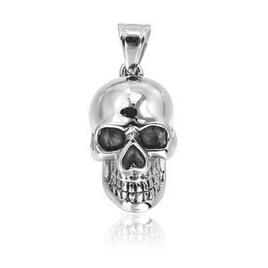 Moderno Wholesale Black Skull Stainless Steel Pendant Halloween Jewelry for Party