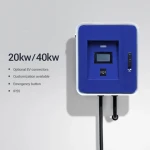 Movable 20/40kW ev car portable charger fast charging wallbox with LCD screen for commercial parking