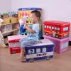 Multi-pattern Upholstered Chair Fabric Toy Storage Box Leather Childrens Storage Stool Folding Ottoman of Bedrooom