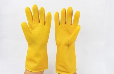 Natural Waterproof Elongated Thick Latex Household Cleaning Safety Working Rubber Gloves