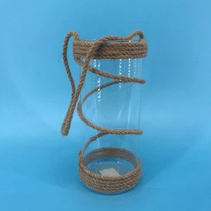 Nautical Rope Hurricane Lamps Clear Glass Candle Holder candle holder