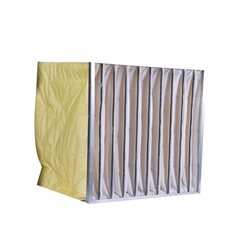New  bag type aluminum frame medium effect F9  yellow fine filter bag air filter