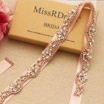 New design bridal crystal sash Wedding Accessory Bride Rhinestone Beaded Belt with Multi colors of Ribbins
