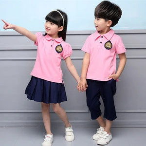 New design cotton kids kindergarten school uniforms