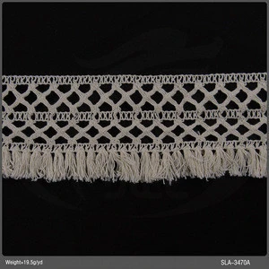 New Design Fashion Style Beige Color Machine Made Crochet Lace
