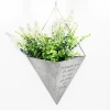 New Design Rustic Galvanized Metal Wall Hanging Herb Planter Flowering Pots with Sign Garden Outdoor Indoor Home Decoration