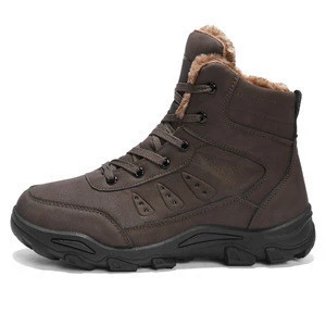 New Design Winter Snow Boots For Men Fur Lined Warm Fashion Mens Shoe Outdoor Anti-slip Sneaker L-824