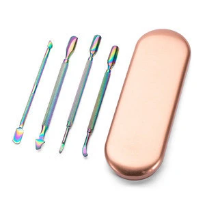 New Designs  Double Head Professional Manicure Tool Stainless Steel Nail Removal Pusher Cuticle Nail Pusher