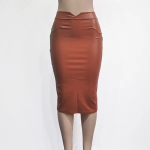 New Fashion Sexy Faux Leather Skirt Women High Waist Slim Dress Pencil Party Skirt