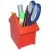Import New fashion wood pen holder of house shape, red color from Vietnam