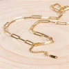 New Geometric Multi-layer Necklace Stainless Steel Necklace Gold Plated Thick Chain Necklace