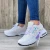 Import New large size casual sports shoes for women flying woven round head lace-up mesh ventilated daddy shoes from China