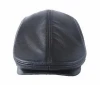 New Mens Real Leather Gatsby Flat Ivy Cap Cabbie Hat Newsboy