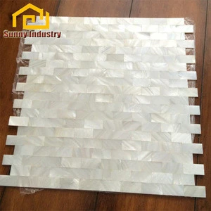 New Nanoglass Pure White Stacked Interlocking shell Mosaic Tile