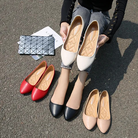 Buy New Pointed Toe Flat Shoes Korean Style Fashionable Shallow Mouth