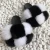 Import New  Pompom style high quality girls fox and rabbit  fur fashion soft and fluffy slides new style slippers from China