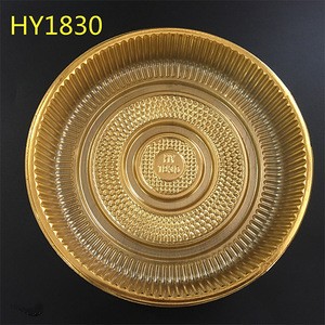 New style eco-friendly PVC PET plastic big round packaging mooncake tray food plate