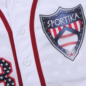 New stylish custom logo printed button down baseball jersey