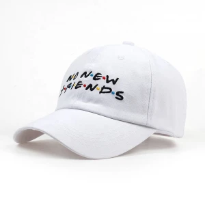 New Summer Brand Embroidery Real Friend Women Men Adjustable Black Denim Dad Hat