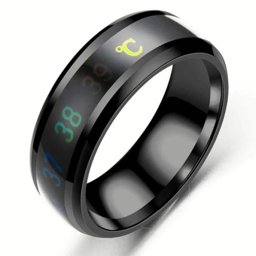new titanium steel temperature-sensitive smart color-changing stainless steel couple ring
