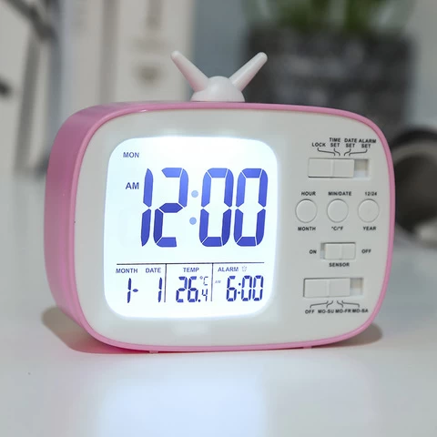New Tv Alarm Clock Voice Awakening Time Led Digital Watch Alarm Clock With Temperature Clock
